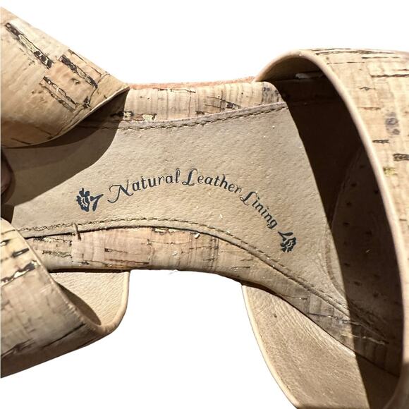 Sofft Pierz Womens Size 9 Tan Cork Chunky Heel High Heels - Picture 8 of 8